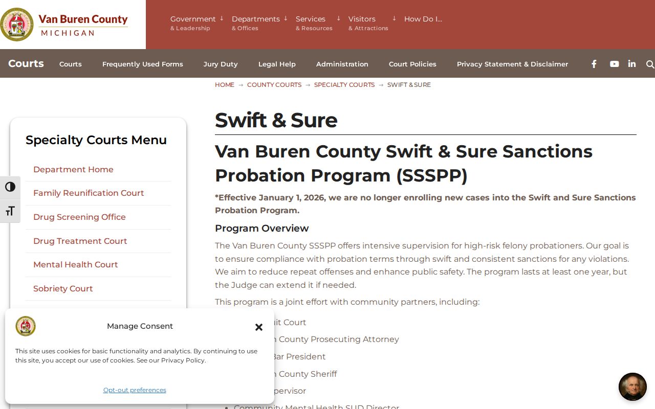 Paw Paw criminal record context for Van Buren County Swift and Sure