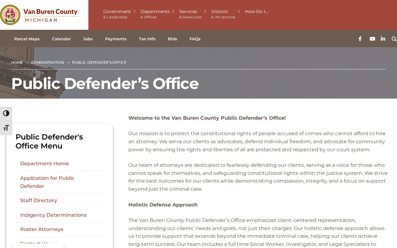 Van Buren County public defender information tied to criminal court cases