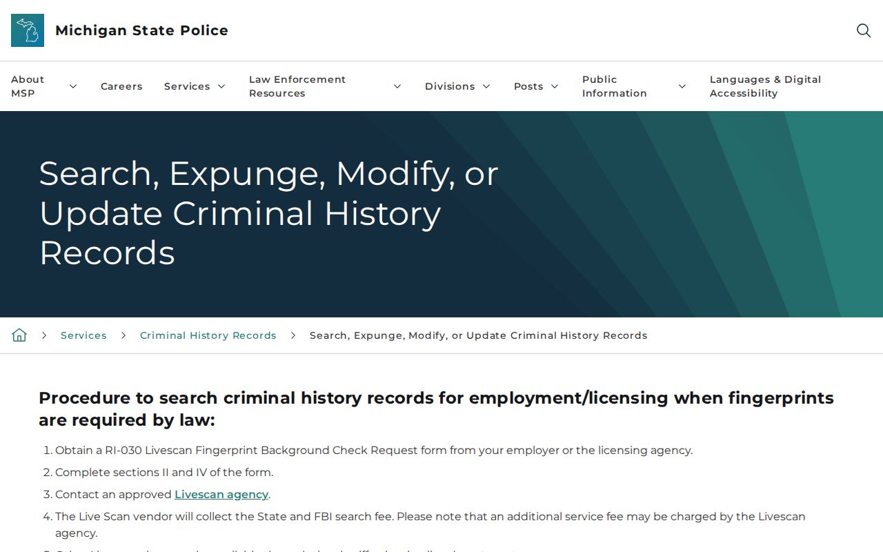 Correcting Van Buren County criminal history records with Michigan State Police